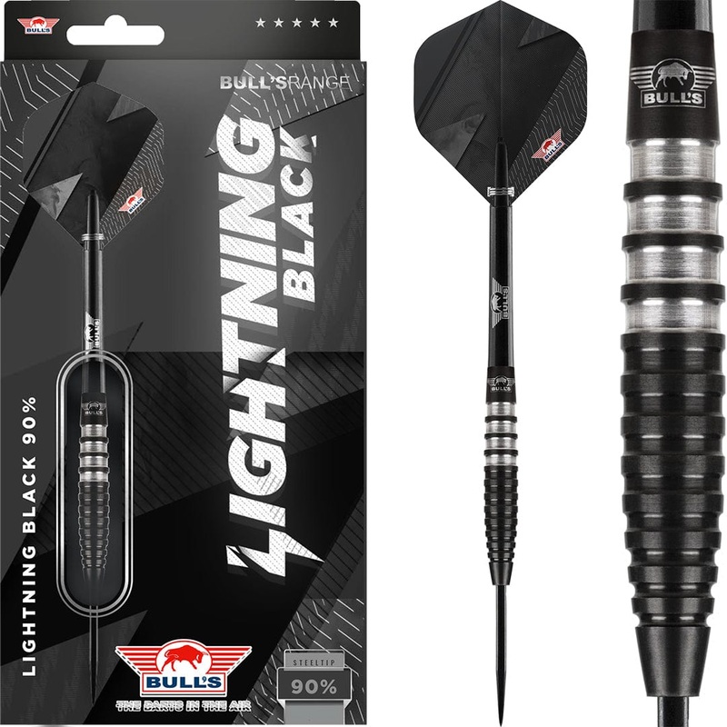 Bulls Black Lightning Darts – Steel Tip – 90% Tungsten 21g