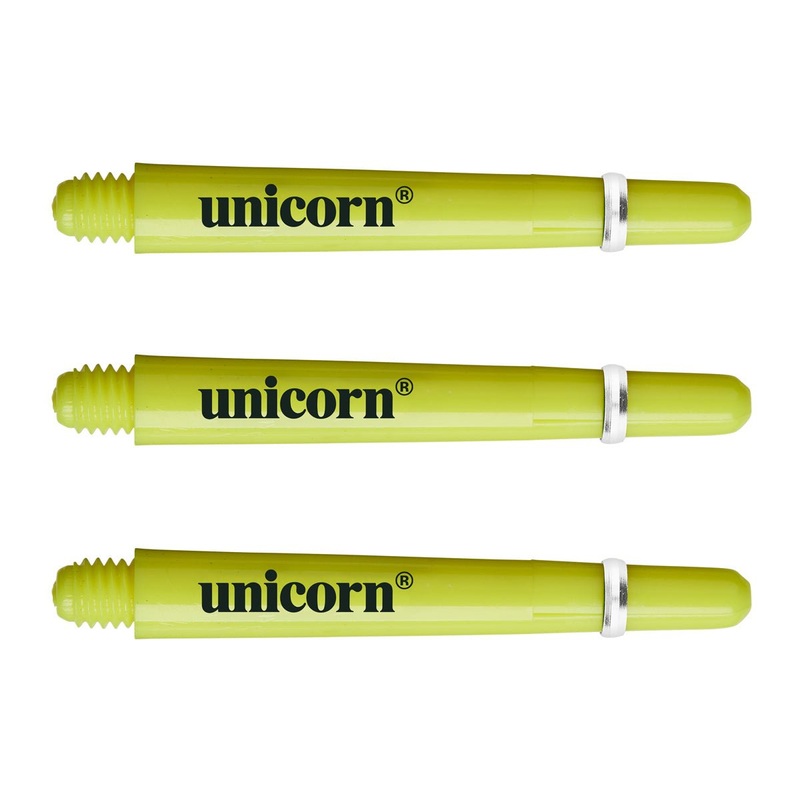 Gripper 4 Dart Stems / Shafts by Unicorn Yellow Extra Short
