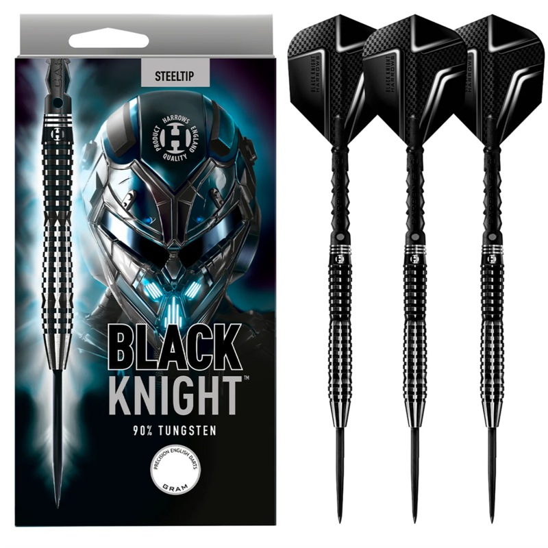 Harrows Black Knight – Steel Tip Darts – 90% Tungsten – 25g