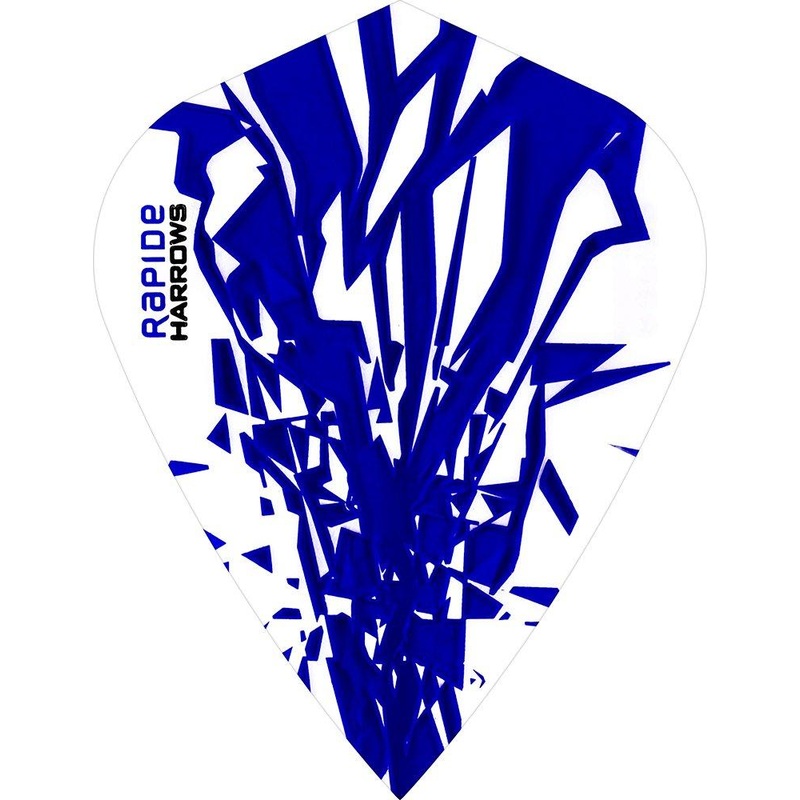 Harrows Rapide Kite Blue on White Dart Flights Blue