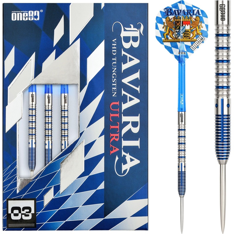 One80 Bavaria Ultra Long Darts – Steel Tip – S03 – Blue 21g