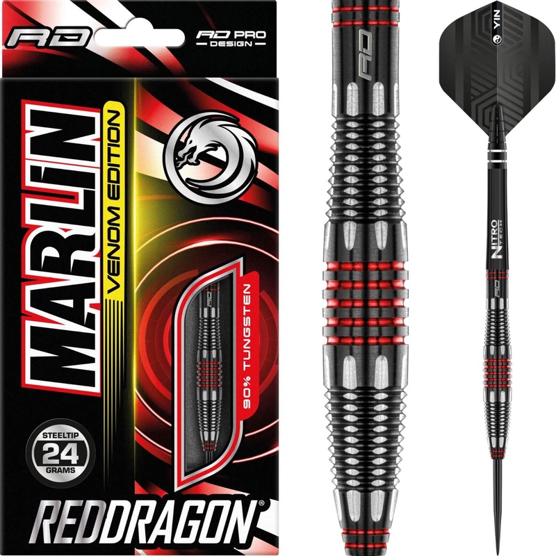 Red Dragon – Marlin Venom Darts – Steel Tip – 90% Tungsten – 24g 26g 24 grams