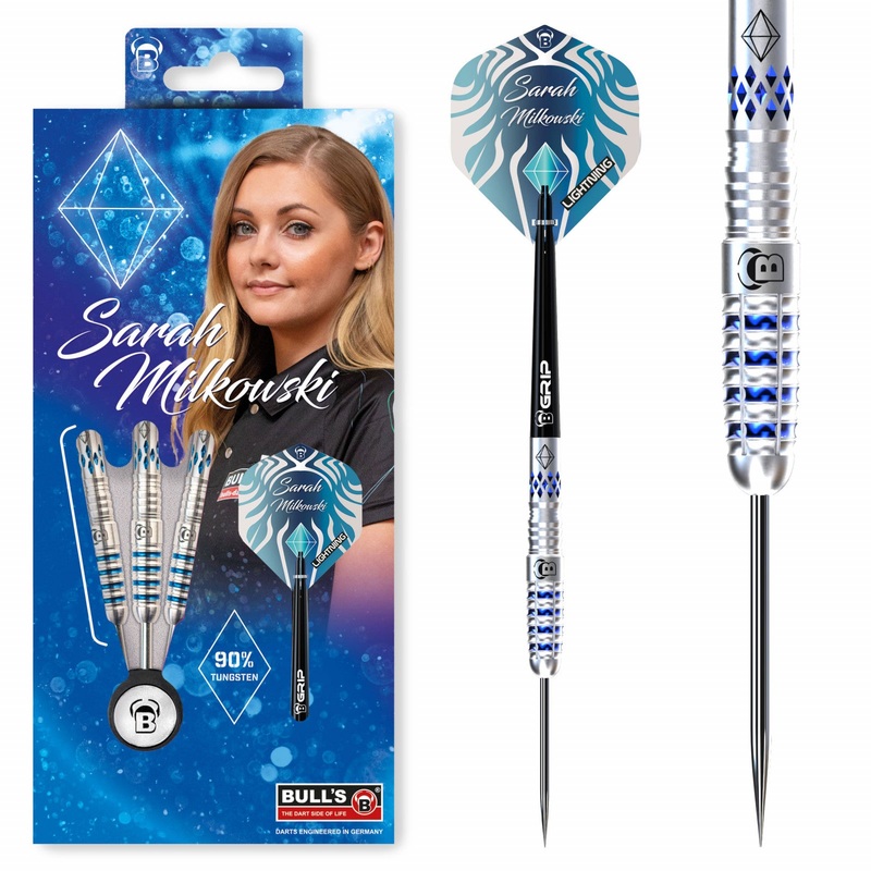 Sarah Milkowski Original 90% Tungsten Steel Tip Darts by Bulls 22 Gram