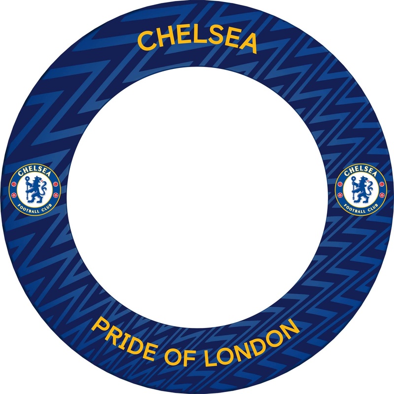 Chelsea Football Dartboard Surround – Official Licensed – Chelsea FC – S4 – ZigZag – Yellow
