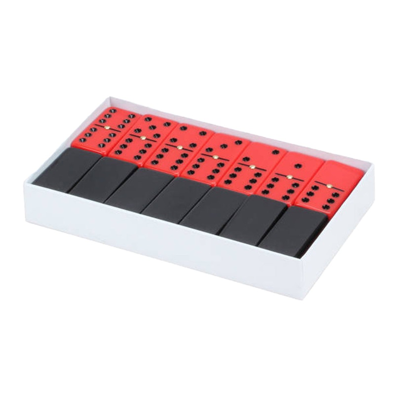 Deluxe Double 6 Jumbo Dominoes With Spinners – Black and Red