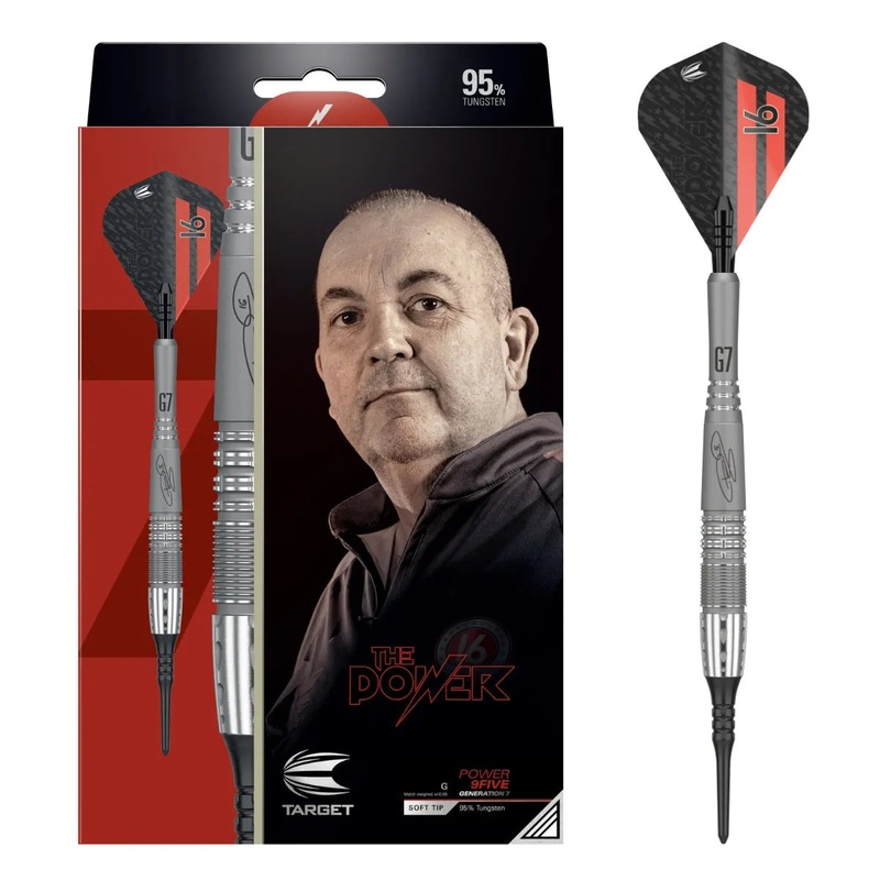 Target Darts Phil Taylor Power 9Five Gen 7 95% Tungsten Soft Tip Darts 20 GRAM
