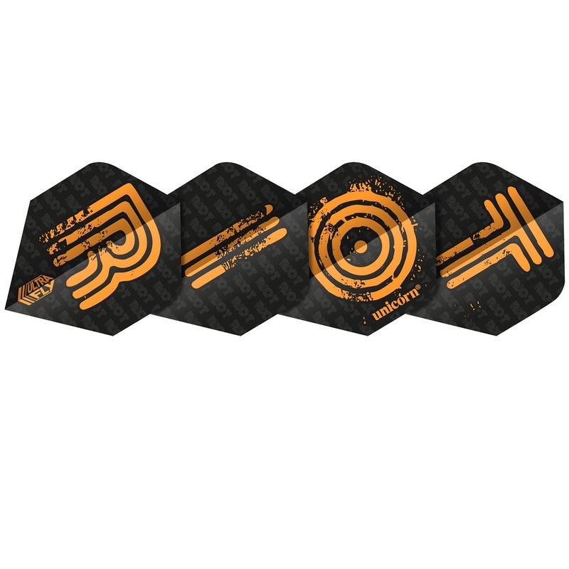 Ultrafly.100 RIOT Orange Standard Dart Flights by Unicorn