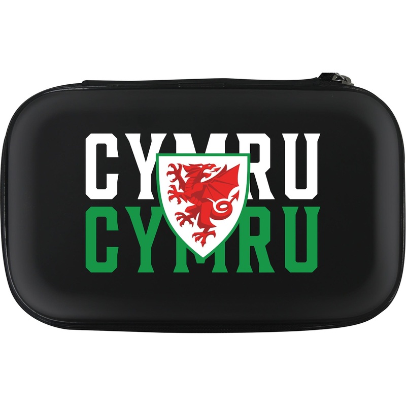 Wales FA – Cymru – Large Darts Case – Black – W3 – Welsh Crest on Cymru