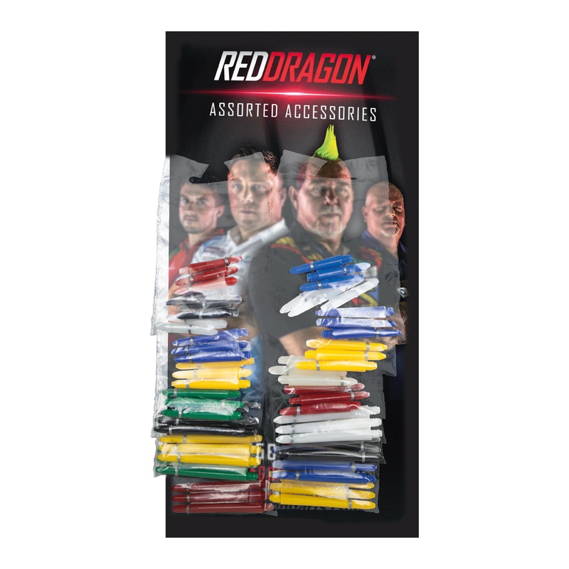 Assorted 2BA ring grip nylon shafts by Red Dragon – 20 Sets