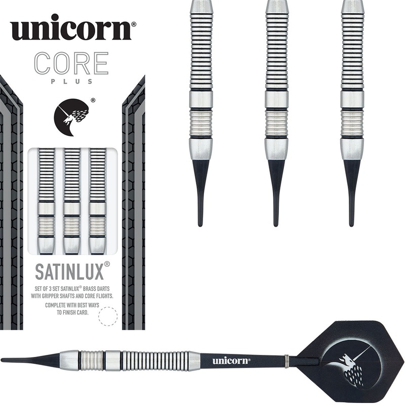 Core Plus Brass Satinlux Soft Tip Darts by Unicorn 16 Gram
