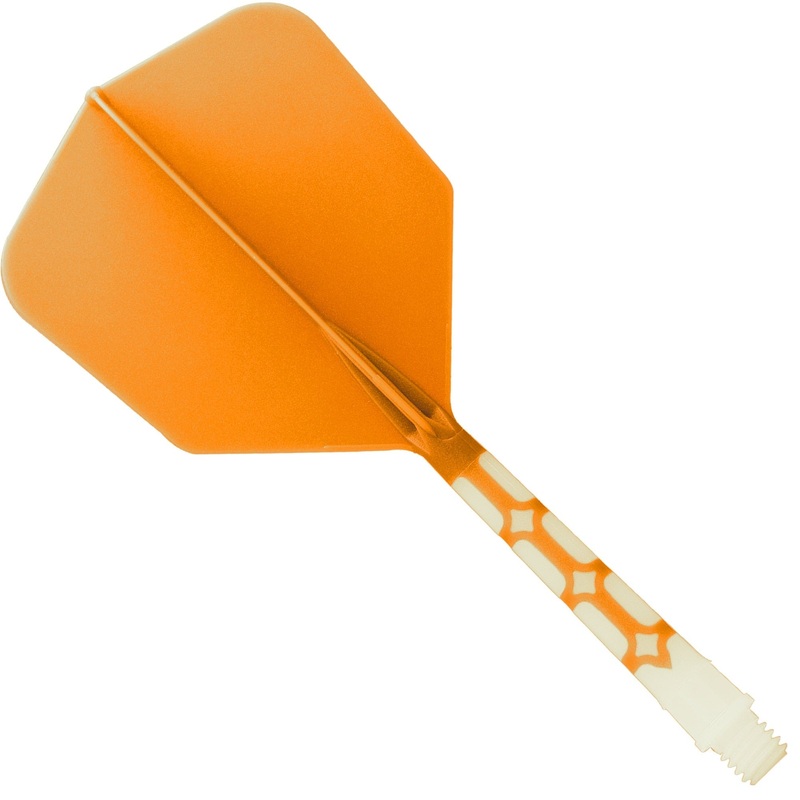 *Cuesoul Rost T19 Integrated Dart Shaft and Flights – Big Wing – White with Orange Flight Long