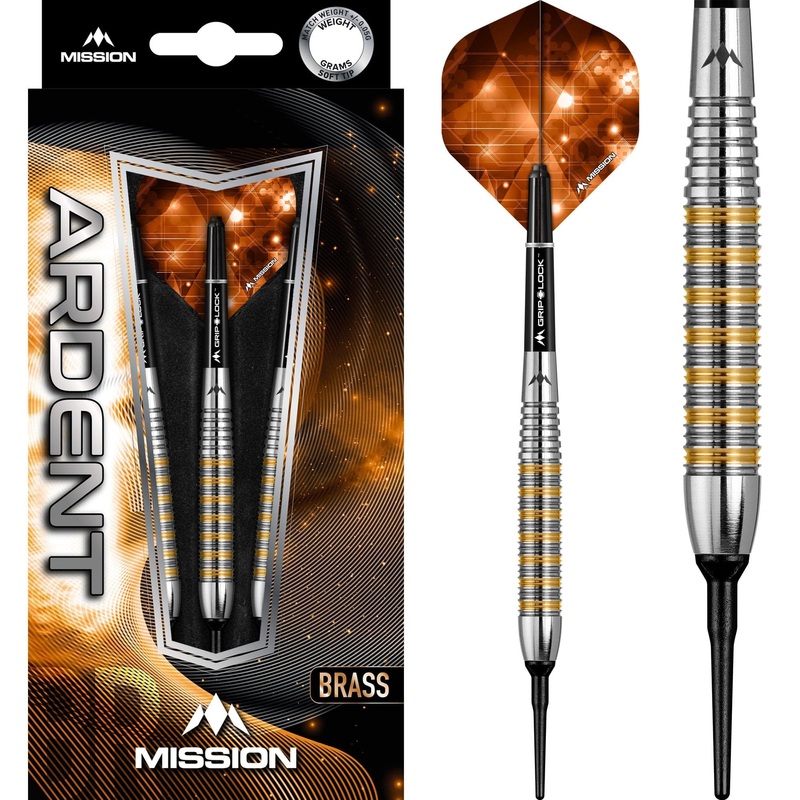 Mission Ardent Darts – Soft Tip Brass – M2 – Front Ring Grip 18g