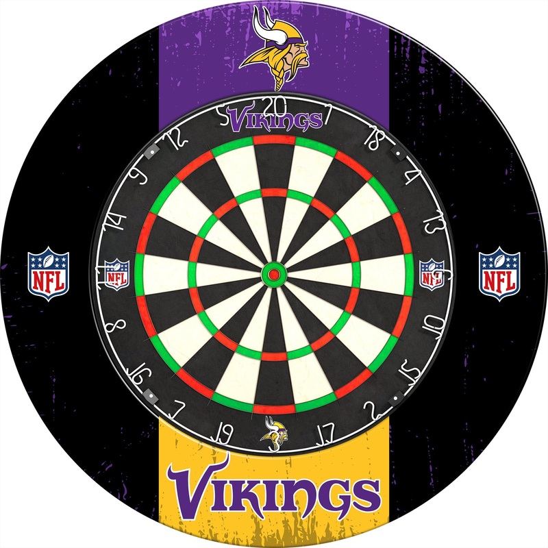NFL – Printed Dartboard & Printed Surround – Official Licensed – Minnesota Vikings