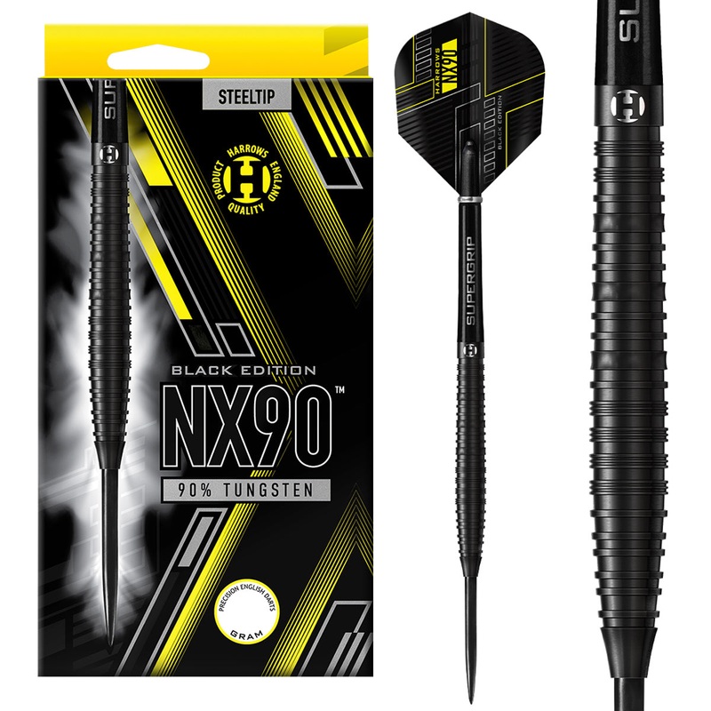 NX90 Black Edition 90% Tungsten Steel Tip Darts by Harrows 21 Gram