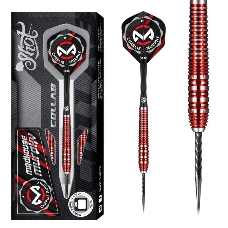 Shot Pro Series Darts – Steel Tip – 90% Tungsten – Charlie Murphy – 23g