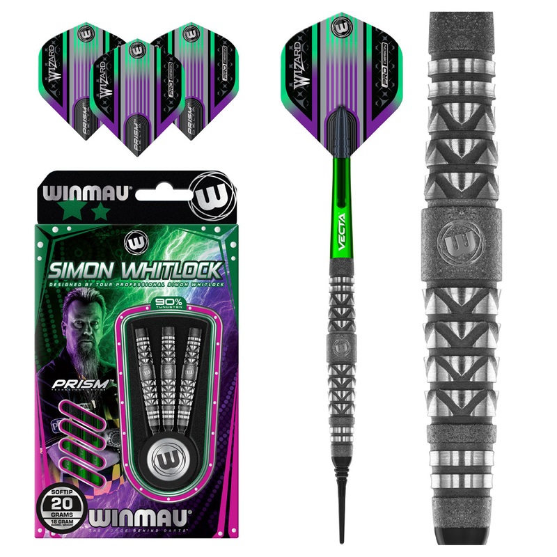 Simon Whitlock Atomised 90% Tungsten Soft Tip Darts by Winmau 20 Gram