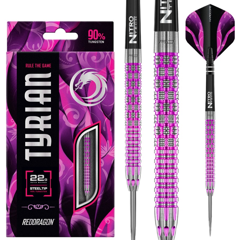 Tyrian 90% Tungsten Steel Tip Darts by Red Dragon 22 Gram