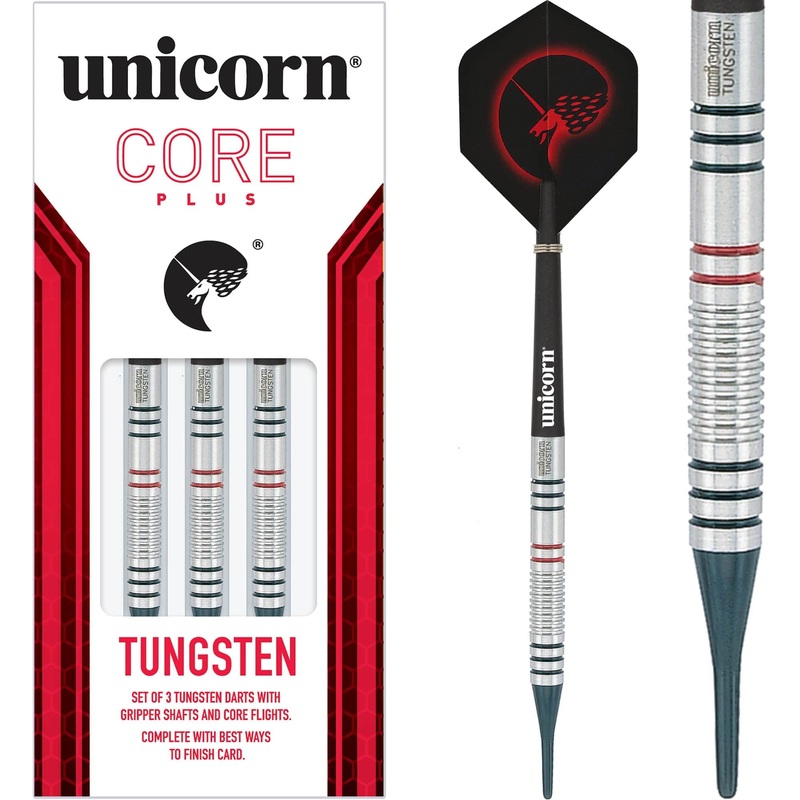 *Unicorn Core Plus Tungsten Darts – Soft Tip – Front Grip 17g