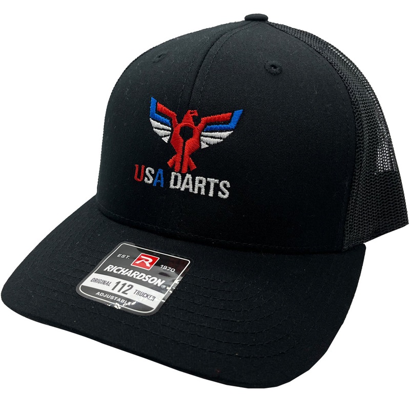 USA Darts Richardson 112 Snapback Trucker Hat – Black