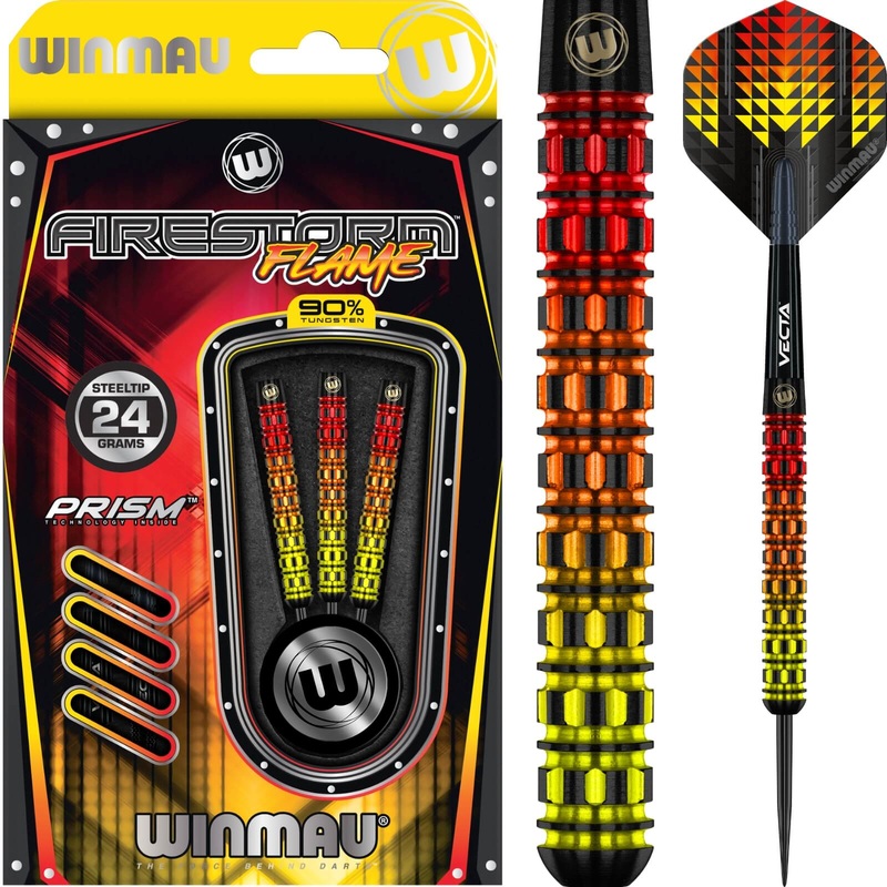 Winmau – Firestorm Flame Darts – Steel Tip – 90% Tungsten – 22g 24g 26g 22 grams