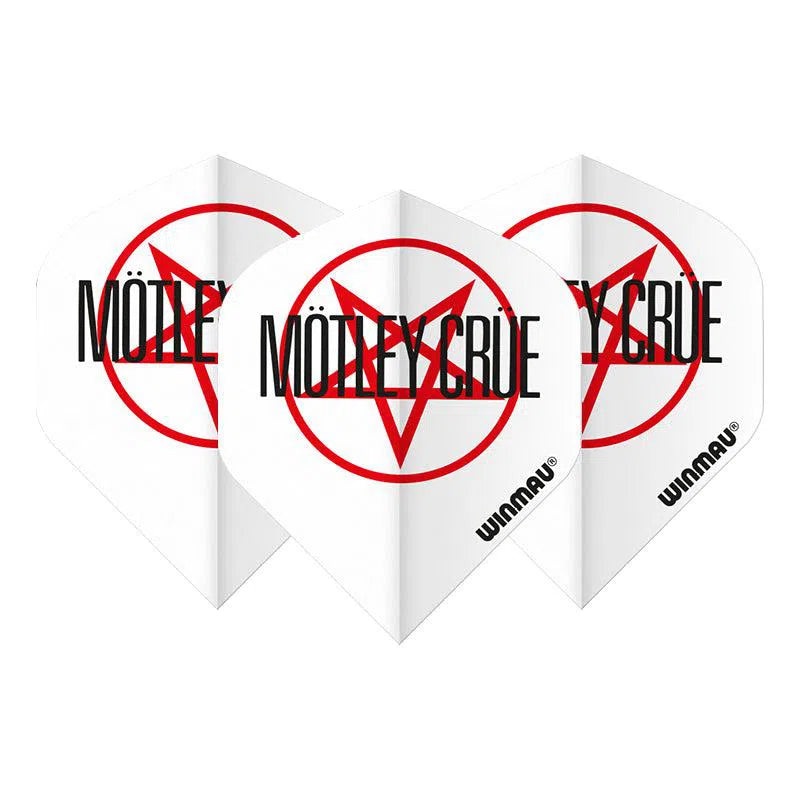 Winmau Rock Band Extra Thick Standard Motley Crue Logo White & Red Flights