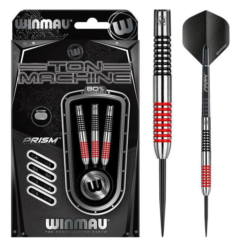 Winmau Ton Machine Red 80% Tungsten Steel Tip Darts 22 GRAM