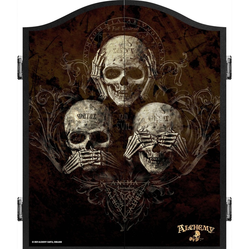 Alchemy Dartboard Cabinet – Official Licensed – Professional Design – Black – No Evil