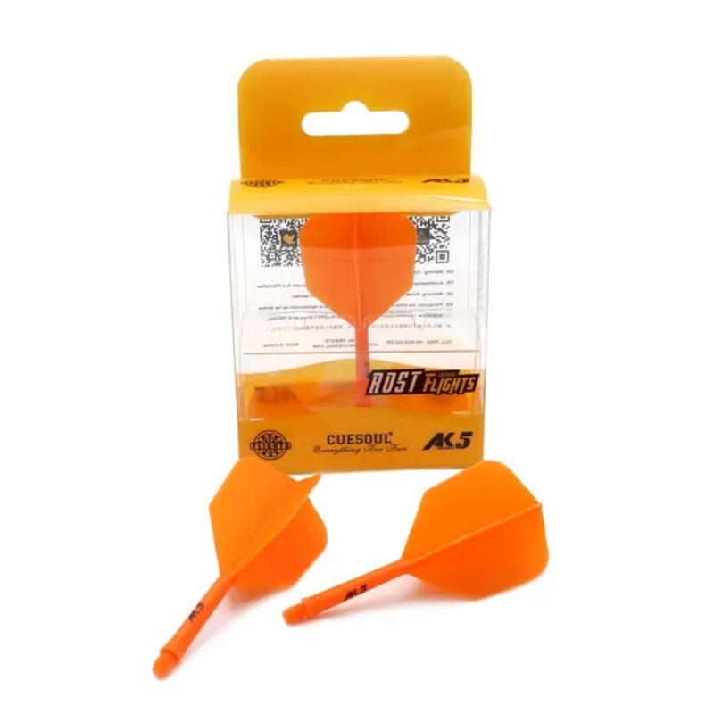 CUESOUL ROST AK5 Integrated Dart Shaft & Flight – Big Wing Shape – Long – Orange Orange Long (33mm in length excluding thread) Big Wing