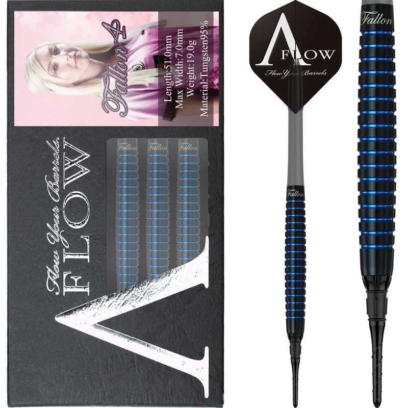 Dynasty – A Flow – Soft Tip Darts – Black Line – Fallon Sherrock – Blue Ring – Fallon 4 – 19g 19g