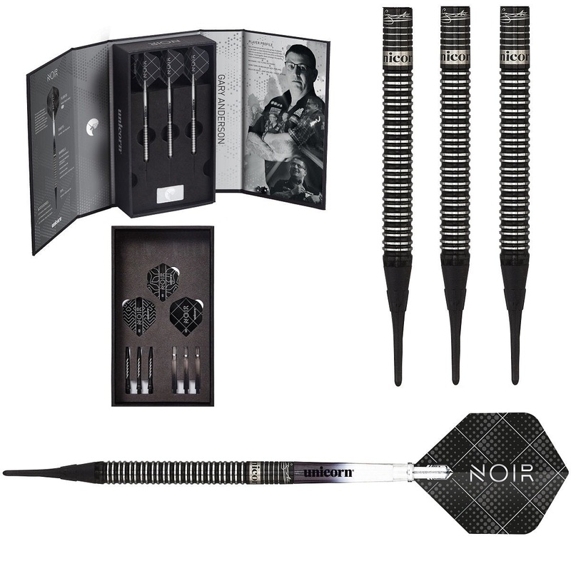 Gary Anderson Noir Deluxe Player Edition Phase 3 World Champion SoftTip Darts by Unicorn 18 Gram