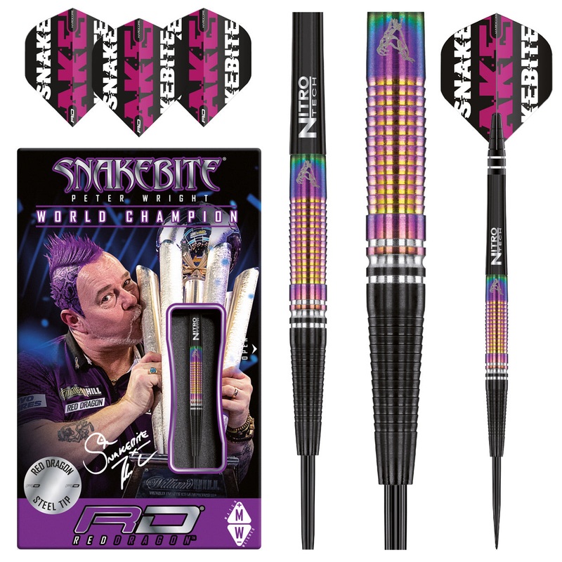 Peter Wright World Champion Tapered SE 90% Tungsten Steel Tip Darts by Red Dragon 21 Gram