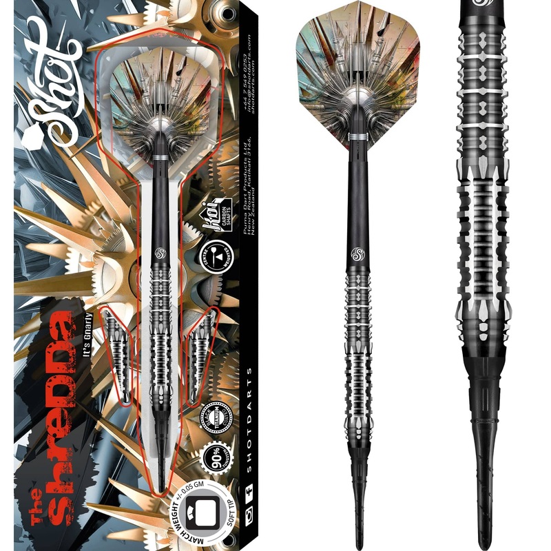 Shot Gnarly Darts – Soft Tip – 90% Tungsten – Shreddah – 20g