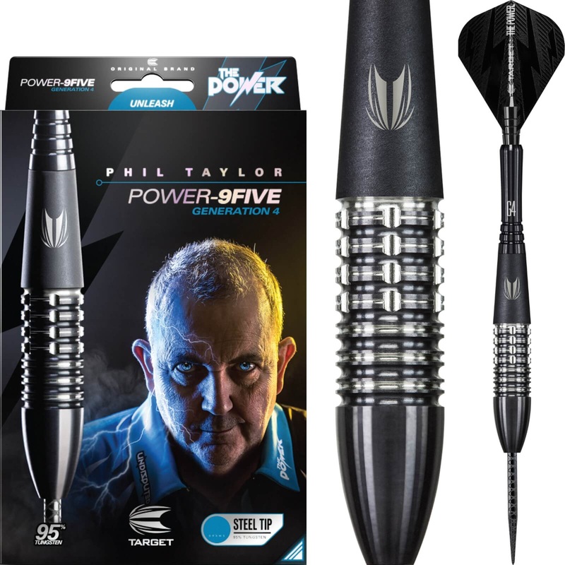 Target – Phil Taylor Gen 4 Darts – Steel Tip – 95% Tungsten – 22g 24g 26g 22 grams