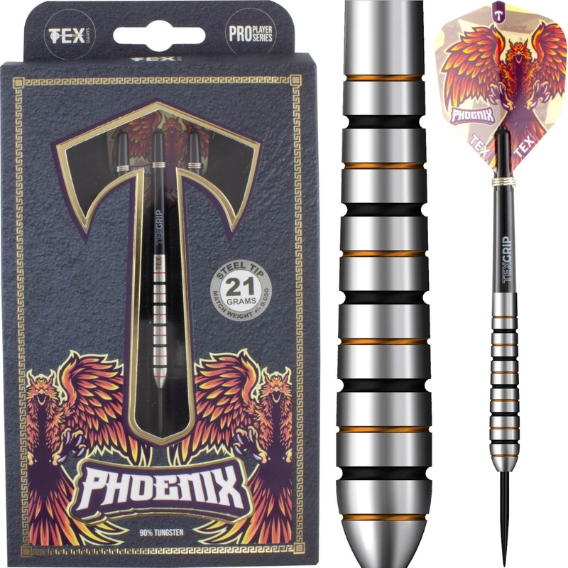 Tex – Phoenix Darts – Steel Tip – 90% Tungsten – 21g 23g 21 grams