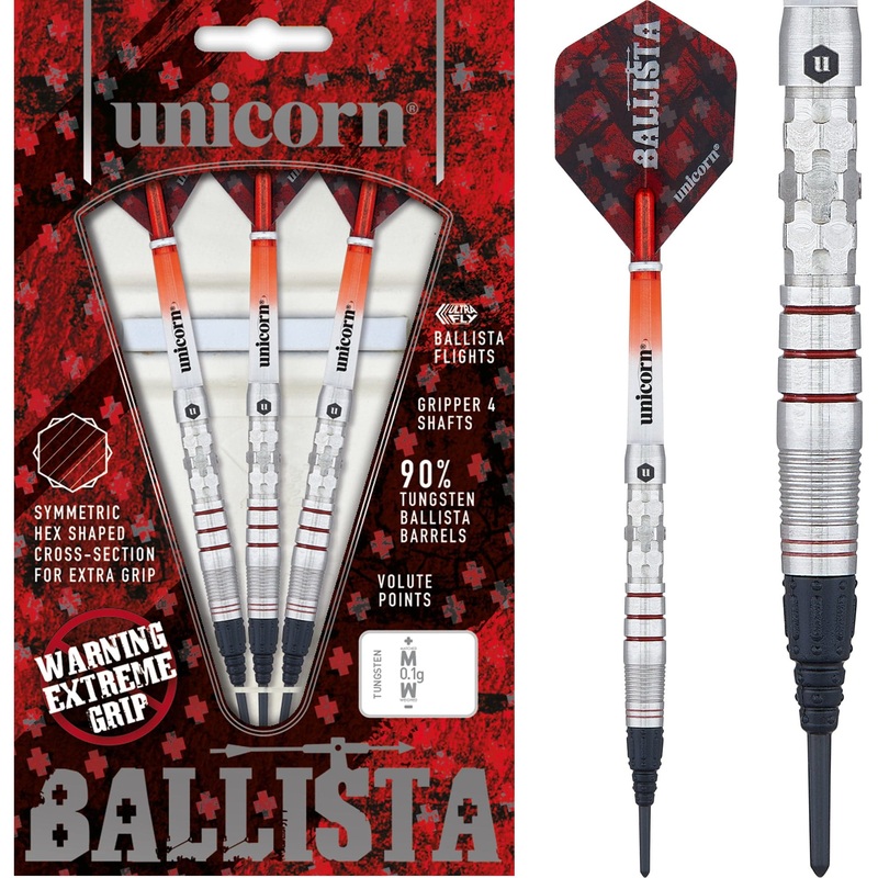 *Unicorn Ballista Darts – Style 3 – Soft Tip – Extreme Hex Grip 18g
