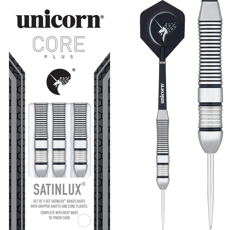 Unicorn Core Plus Win Darts – Steel Tip SatinLux – Chrome Effect 22g