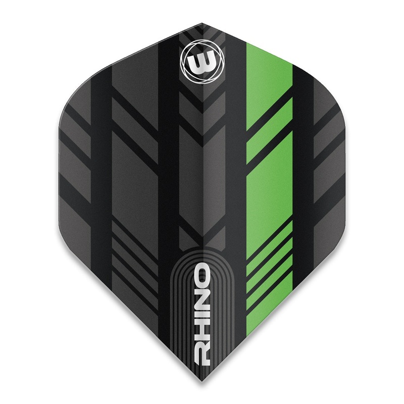 Winmau Rhino Extra Thick Standard Dart Flights 100 Micron 6905-193 Black / Green