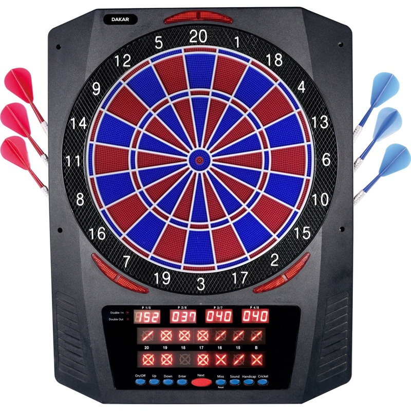 *XQMax Electronic Dartboard – Multiplayer – with 6 Darts – 36 Games – Dakar