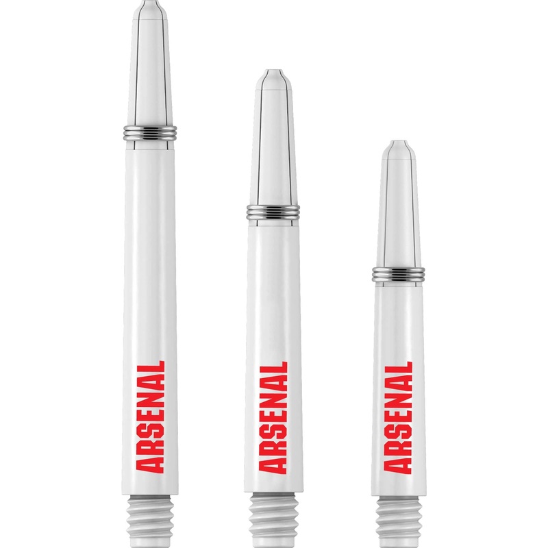Arsenal FC Dart Shafts – Official Licensed – Dart Stems with Springs – The Gunners – White Medium