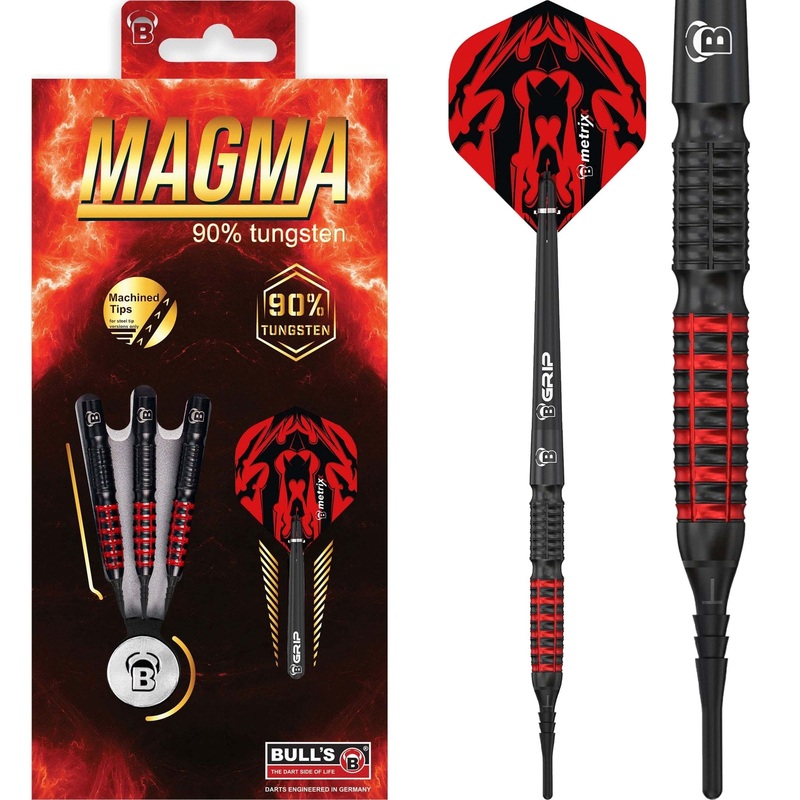 BULL’S Magma Darts – Soft Tip – Black and Red 18g