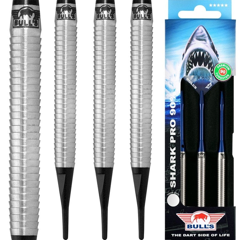 Bulls Shark Pro Darts – Soft Tip Tungsten – Razor Grip 18g