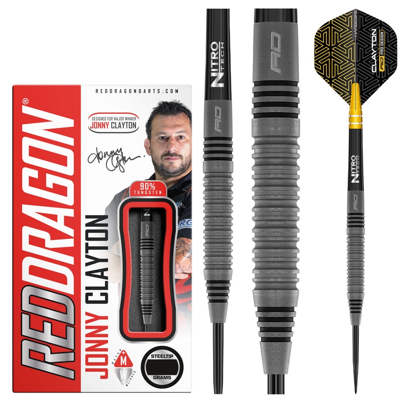 Jonny Clayton Oxide Edition 90% Tungsten Steel Tip Darts by Red Dragon 23 Gram