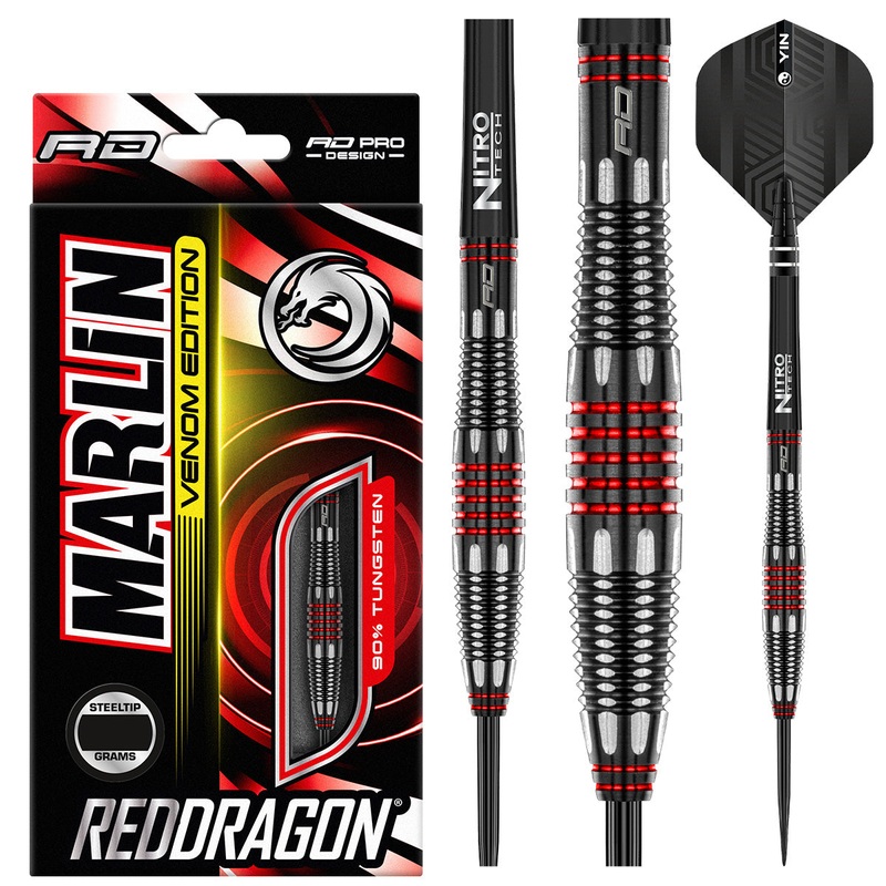 Marlin Venom 90% Tungsten Steel Tip Darts by Red Dragon 24 Gram