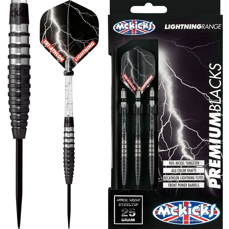*McKicks Premium Black Darts – Steel Tip Tungsten – Titanium 21g