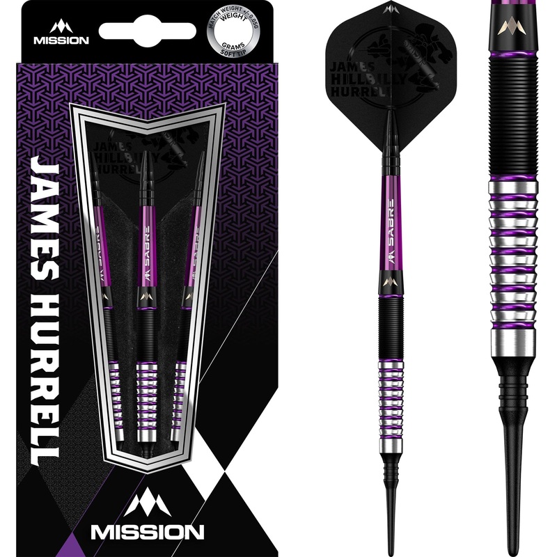 Mission James Hurrell Darts – Soft Tip – Hillbilly – Black & Purple – 18g 18g