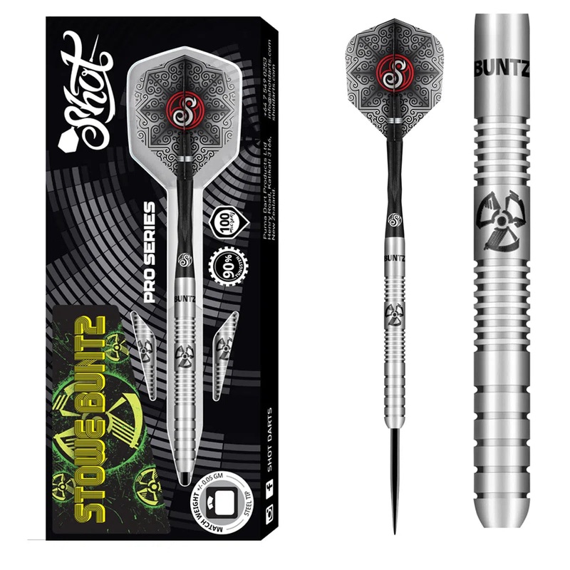 Shot Pro Series Stowe Buntz 90% Tungsten Steel Tip Darts 23 GRAM