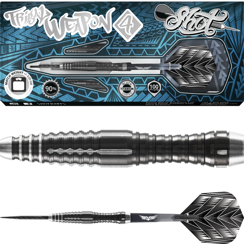 Shot – Tribal Weapon Series 4 Darts – Steel Tip – 90% Tungsten – 22g 24g 26g 22 grams