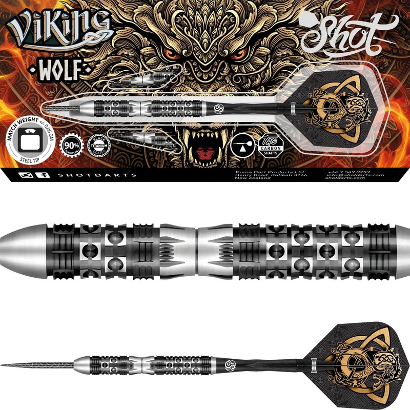 Shot – Viking Wolf Darts – Steel Tip – 90% Tungsten – 23g 24g 25g 23 grams