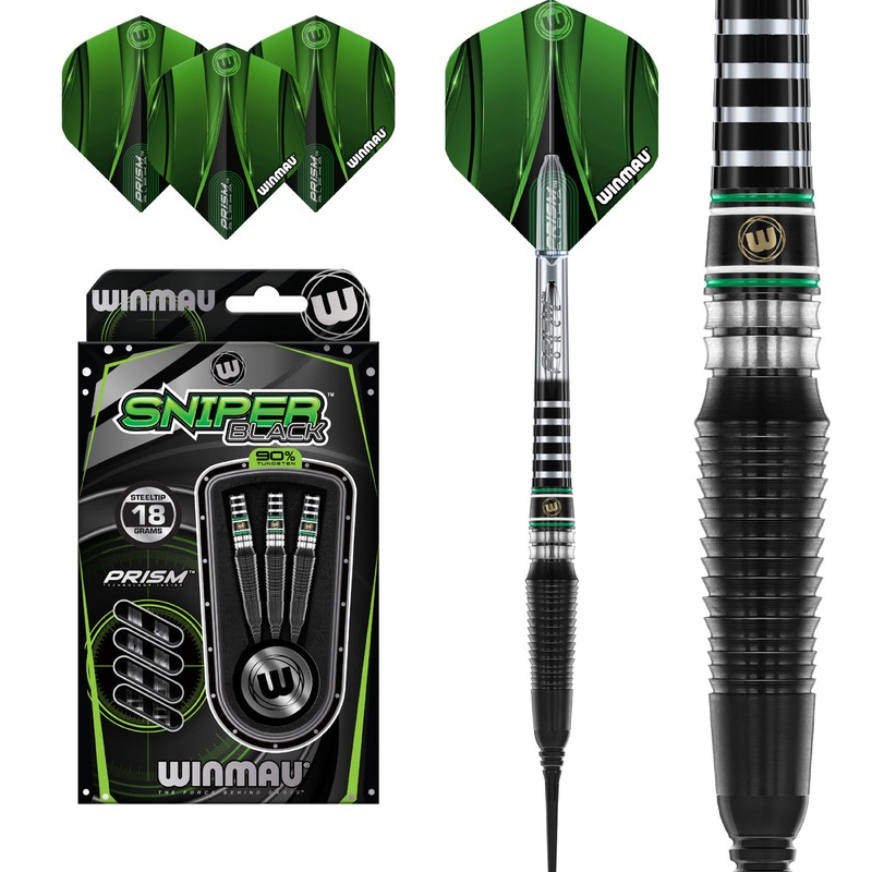Sniper Black 20 Gram 90% Tungsten Soft Tip Darts by Winmau 20 Gram