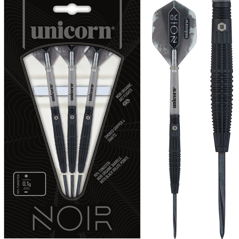 Unicorn Noir Darts – Style 2 – Steel Tip – Black – Torpedo Design 21g